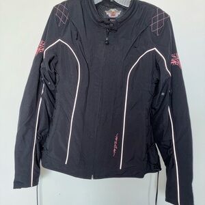Harley-Davidson Black All-Weather Jacket with Pink Detailing